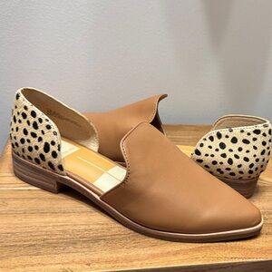 Dolce Vita Tan, Suede Animal Print Loafers